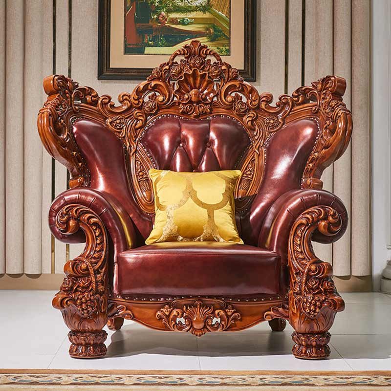 Chiếc ghế sofa 1m phong cách tân cổ điển với đường nét chạm khắc tinh xảo