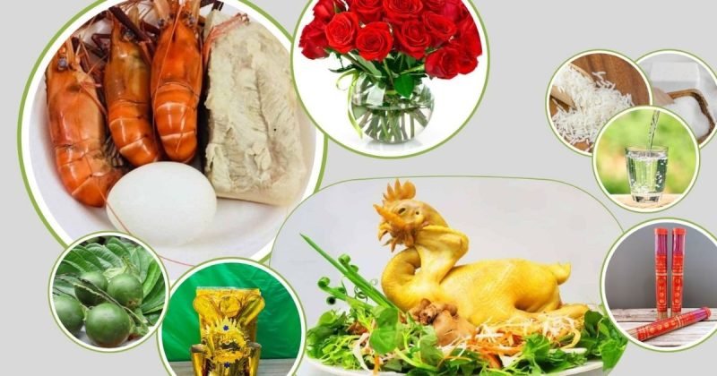 Chuẩn bị lễ vật trong mâm cúng động thổ xây nhà