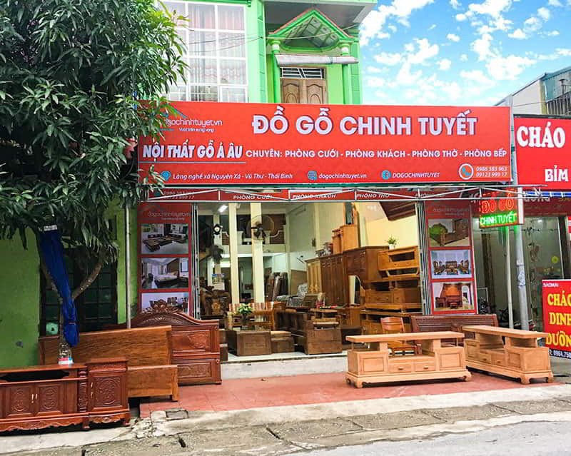 Cửa hàng chuyên về đồ gỗ nội thất truyền thống tại vùng quê lúa Thái Bình