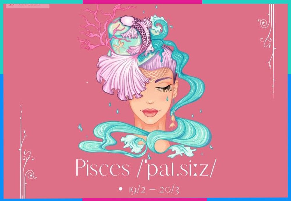 Cung Song Ngư (Pisces) với hình ảnh hai con cá, biểu trưng cho sự nhạy cảm và trực giác