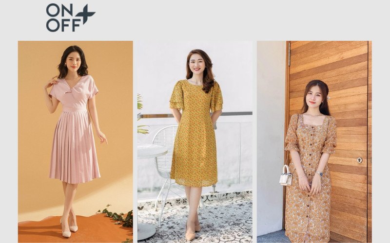 Đầm suông nhấn eo giúp U40 đi họp lớp tôn dáng