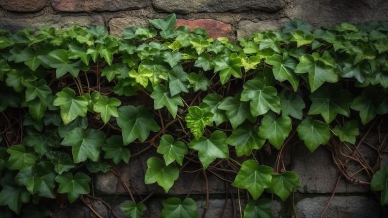Dây thường xuân leo tường xanh mướt