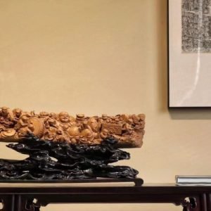 Di Lặc Cửu Phúc Gỗ Đàn Hương Ấn Độ Cao 17cm