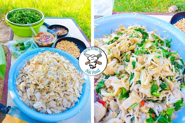 Đĩa gỏi bắp chuối chay tươi ngon