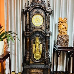 Đồng hồ tứ trụ mun hoa lào 1