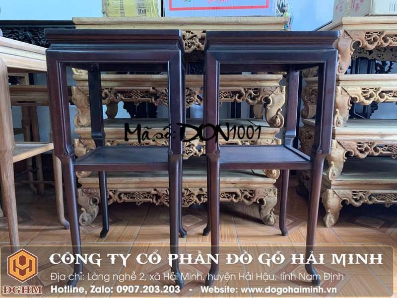 Đôn vuông gỗ gụ vân đẹp