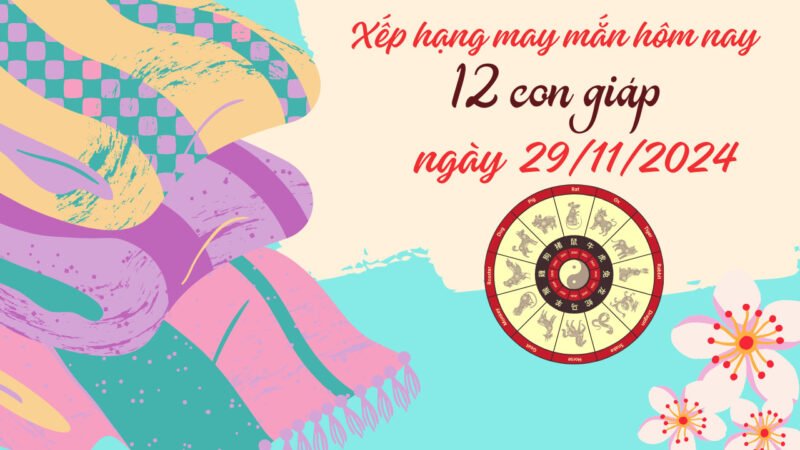 Dự đoán tử vi 12 con giáp ngày 29 tháng 11