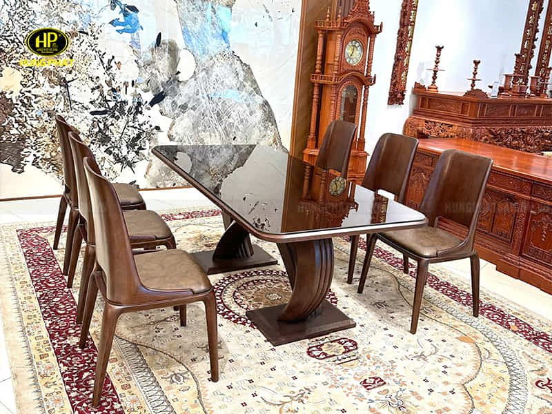 Ghế ăn bọc da thuộc bộ bàn ăn 6 ghế gỗ sồi