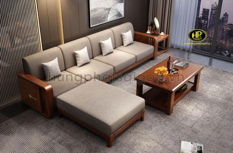 Ghế sofa gỗ chữ L nhỏ gọn, giải pháp tối ưu cho không gian hạn chế