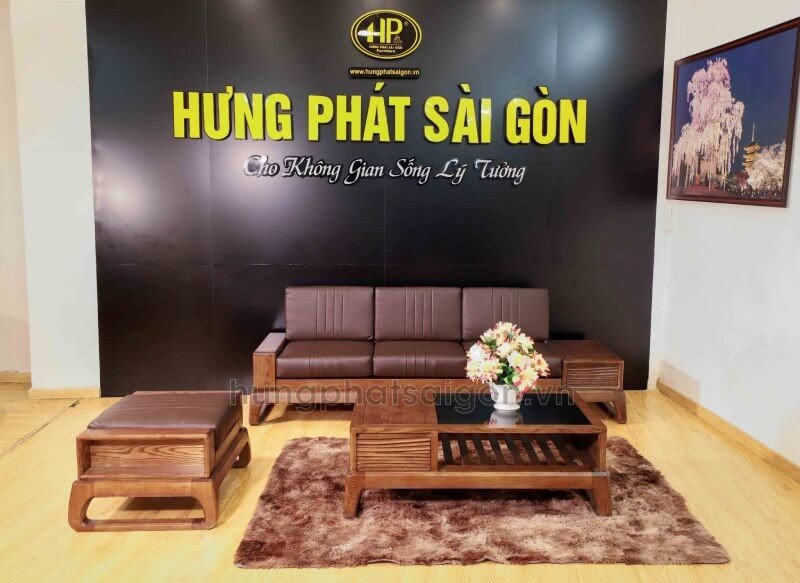 ghế sofa gỗ gõ đỏ cho phòng khách sang trọng HS-23A