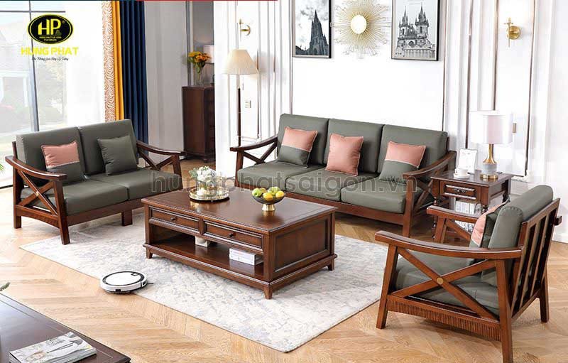 Ghế sofa gỗ keo với độ bền cao