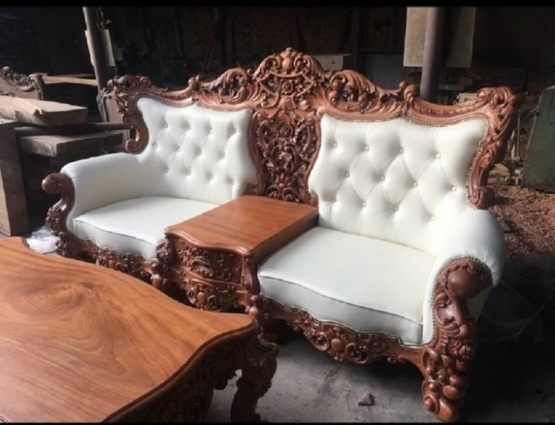 Ghế sofa gỗ tự nhiên bọc nệm sang trọng