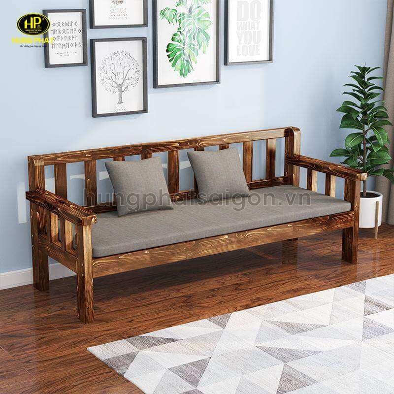 Ghế sopha văng gỗ vintage chữ U vân gỗ đẹp