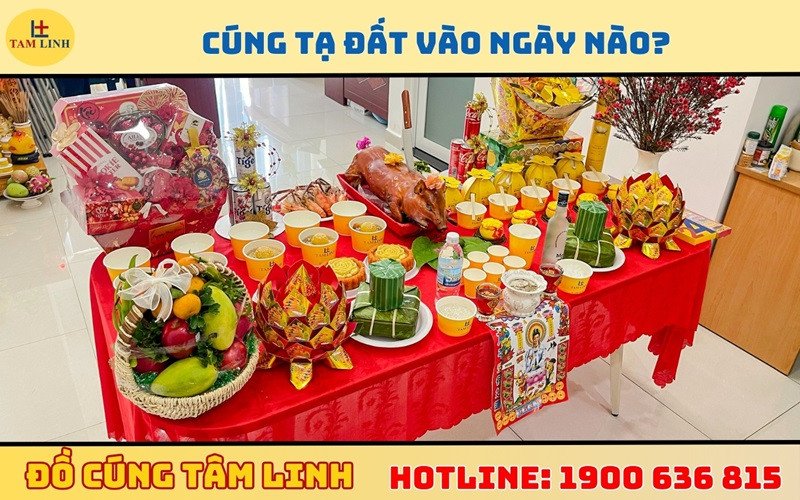 Gia đình chuẩn bị mâm cúng tạ đất đầu năm vào thời điểm cuối năm để cầu bình an.