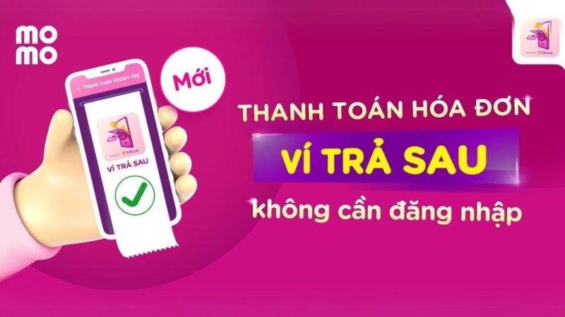 Giao diện Momo hiển thị các lựa chọn thanh toán hóa đơn bằng ví trả sau