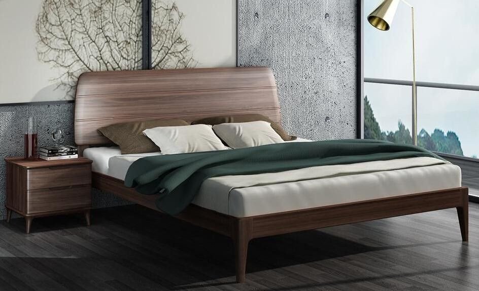 Giường ngủ gỗ óc chó mang lại sự ấm cúng