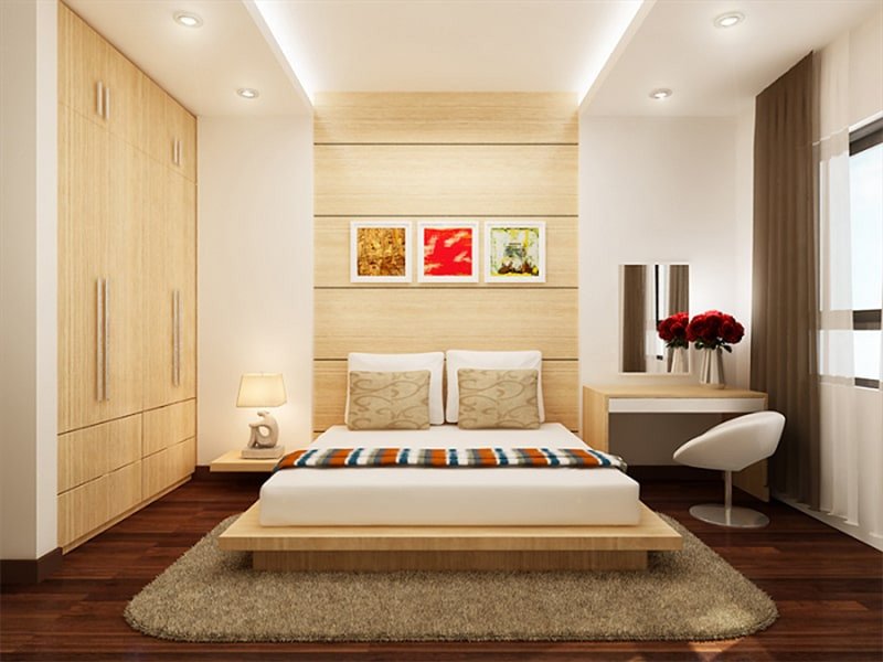 Giường ngủ gỗ tự nhiên với màu sắc ấm áp, lựa chọn lý tưởng cho người tuổi Bính Thìn mệnh Thổ.
