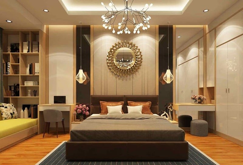 Giường ngủ hiện đại đặt theo hướng tốt phong thủy cho người tuổi Bính Thìn, mang lại sức khỏe và tài lộc.