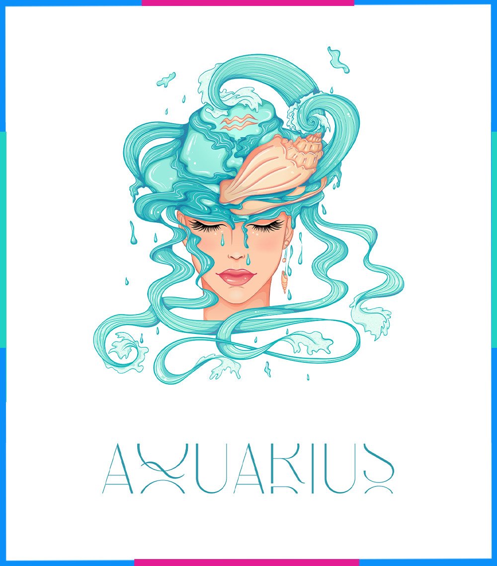 Hình ảnh Bảo Bình sáng tạo với màu trắng và xanh lá cây