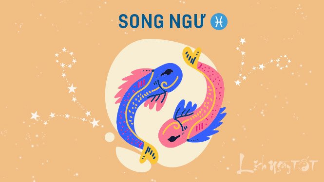 Hình ảnh cặp cá bơi ngược chiều biểu tượng cho cung Song Ngư, thể hiện sự mộng mơ và trực giác