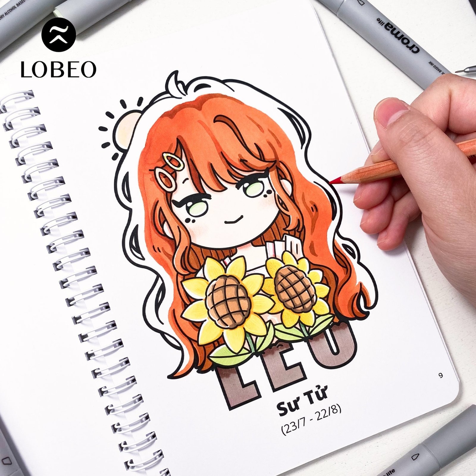 Hình ảnh chi tiết cung Song Ngư trong sách tô màu chibi