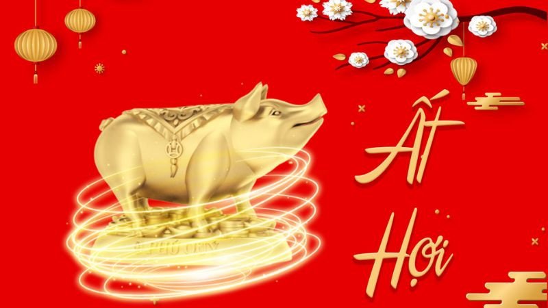 Hình ảnh con lợn (Hợi) biểu tượng cho người tuổi Ất Hợi 1995