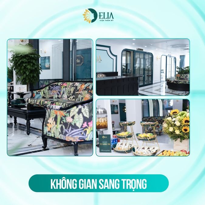 Hình ảnh không gian nội thất sang trọng, thể hiện sự chuyên nghiệp và hiện đại của một cơ sở thẩm mỹ, liên quan đến địa điểm thực hiện.