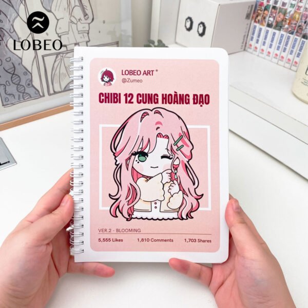 Hình ảnh minh họa một trang tô màu 12 cung hoàng đạo chibi với nhân vật Bạch Dương dễ thương