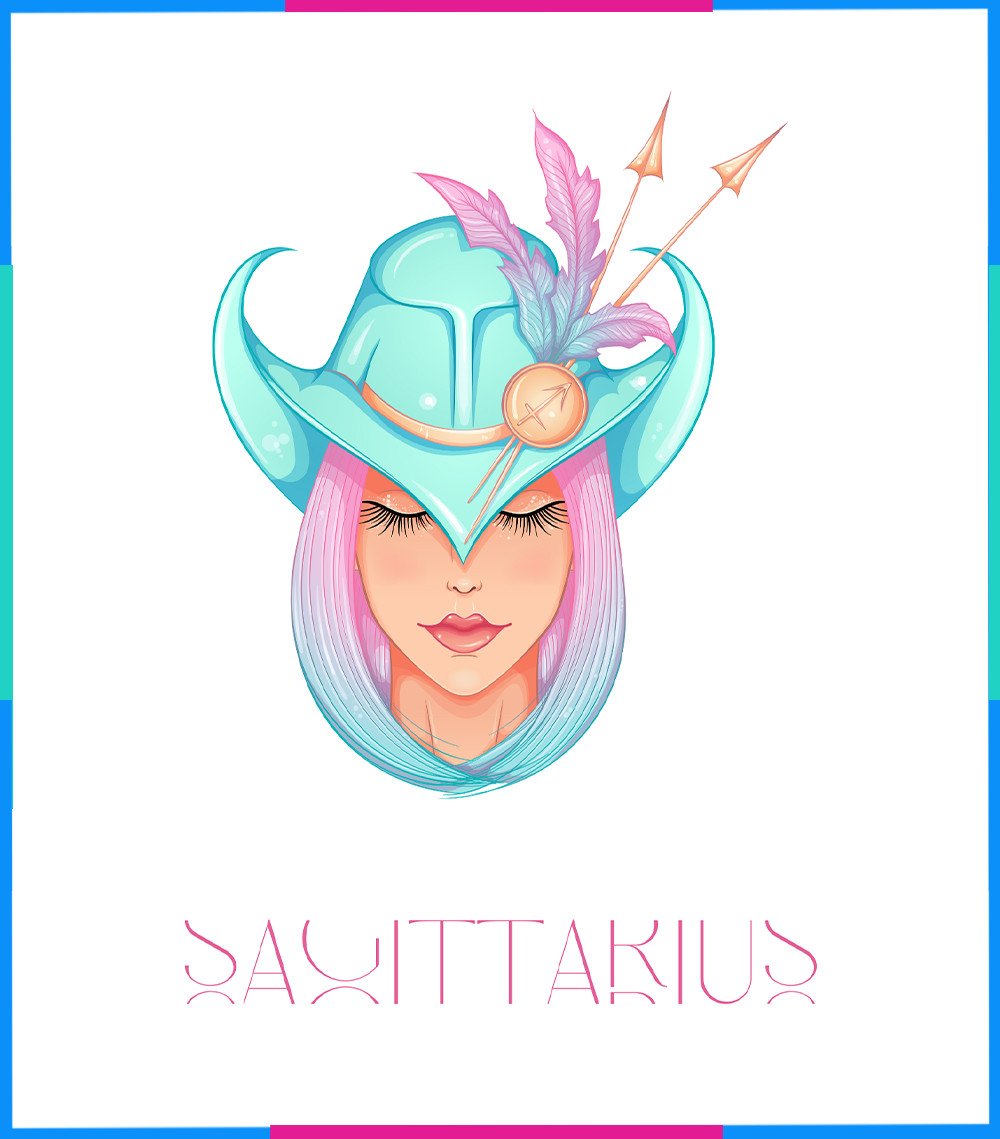 Hình ảnh Nhân Mã lạc quan với màu xanh dương và vàng