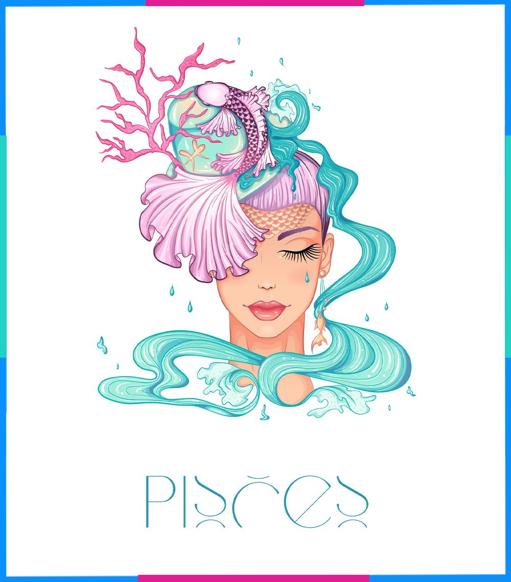 Hình ảnh Song Ngư cân bằng với màu vàng và cam