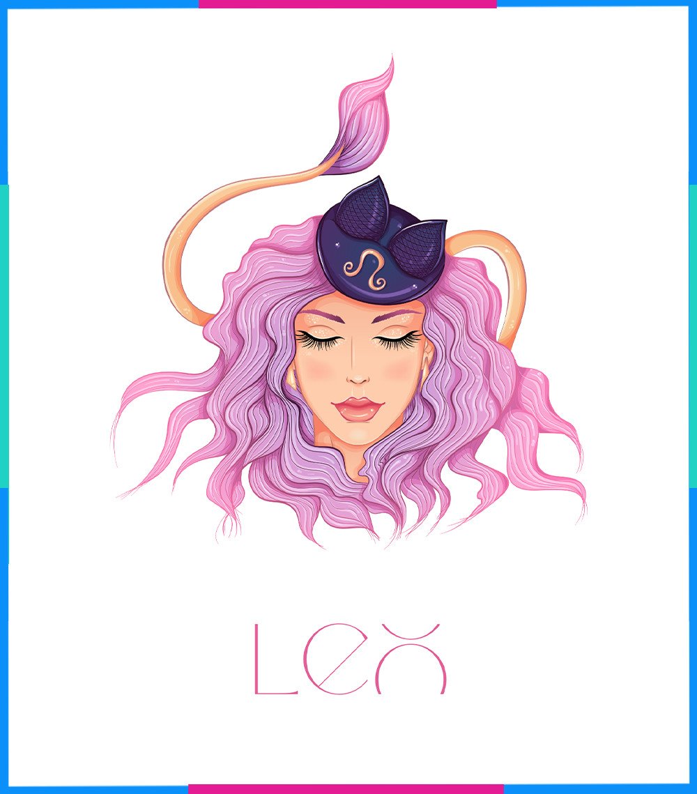 Hình ảnh Sư Tử tỏa sáng với màu vàng và đỏ