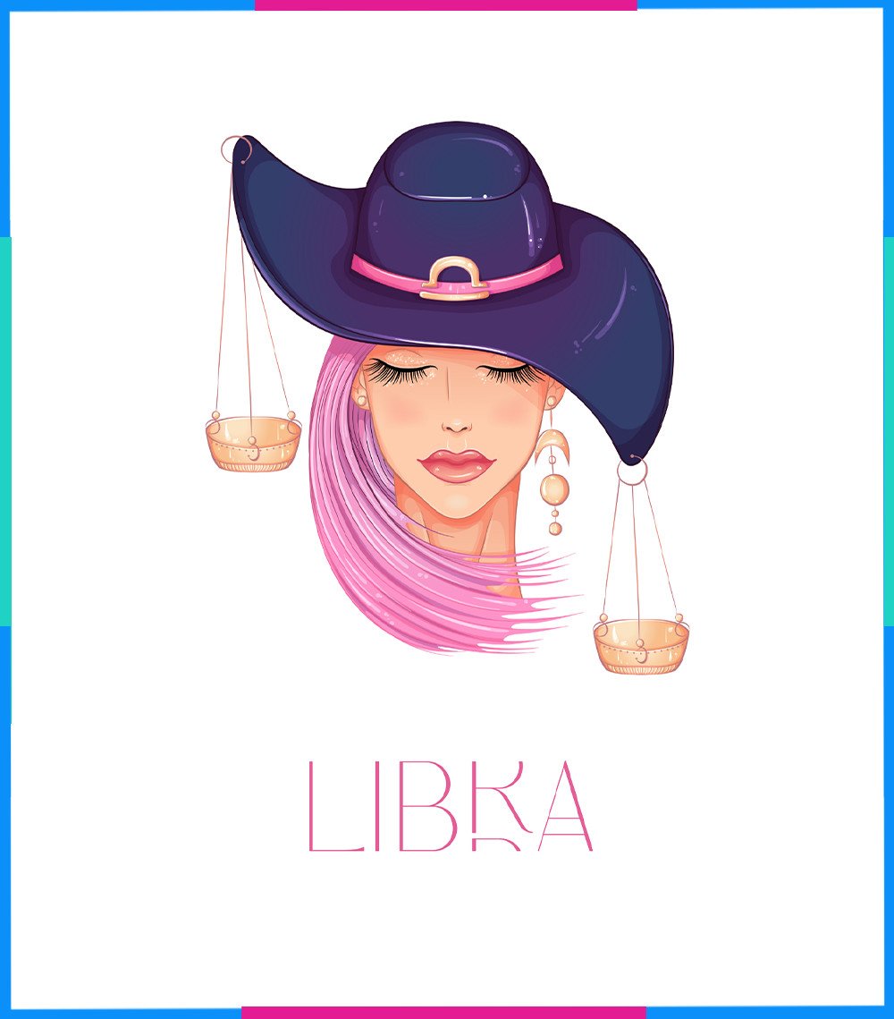 Hình ảnh Thiên Bình tự tin với màu xanh dương và tím