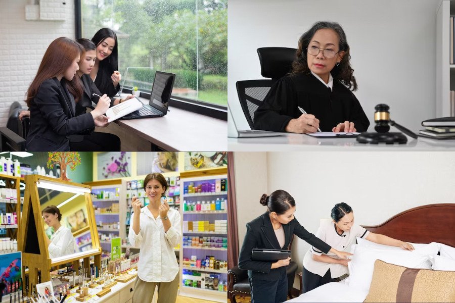 Hình ảnh về nữ giới làm việc trong các ngành nghề phù hợp với tuổi Đinh Sửu 1997