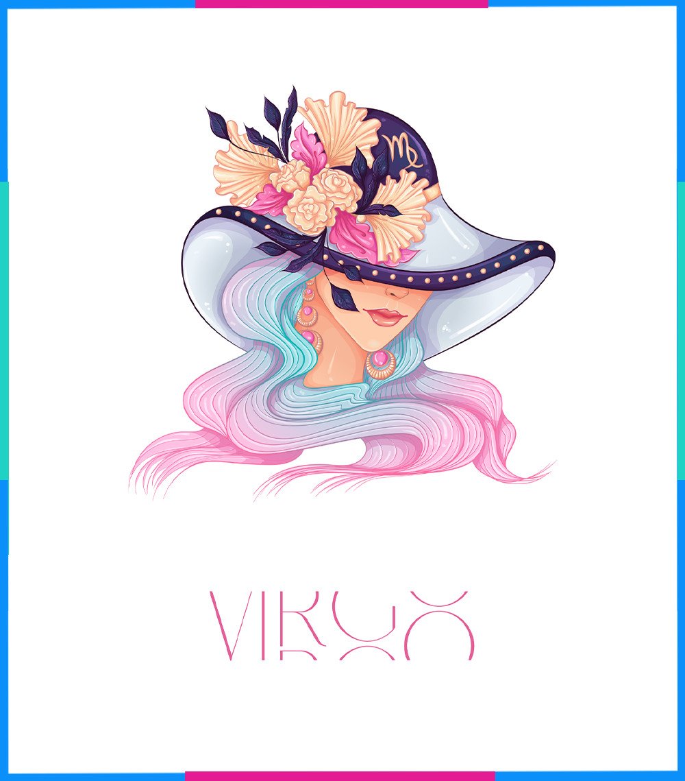 Hình ảnh Xử Nữ giữ bình tĩnh với màu xanh dương và tím