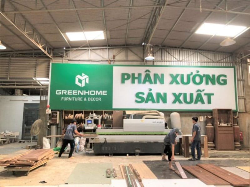 Hình ảnh xưởng sản xuất nội thất của GreenHome tại Bà Rịa