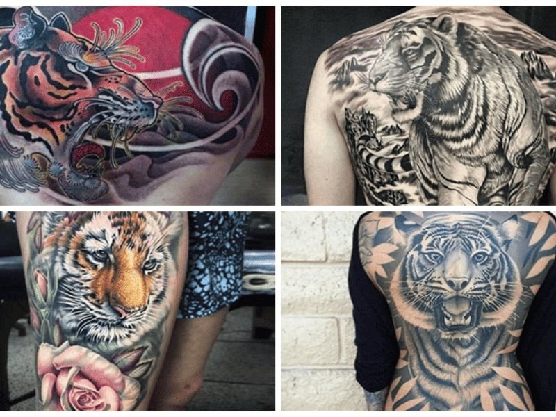 hình xăm hổ thể hiện sức mạnh và uy quyền