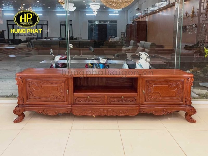 Kệ Tivi Gỗ Hương Louis Chân Thấp