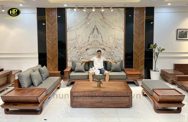 Lưu ý khi chọn kích thước sofa gỗ óc chó để đảm bảo sự thoải mái khi sử dụng