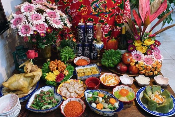 Mâm cơm cúng ông Táo miền Nam