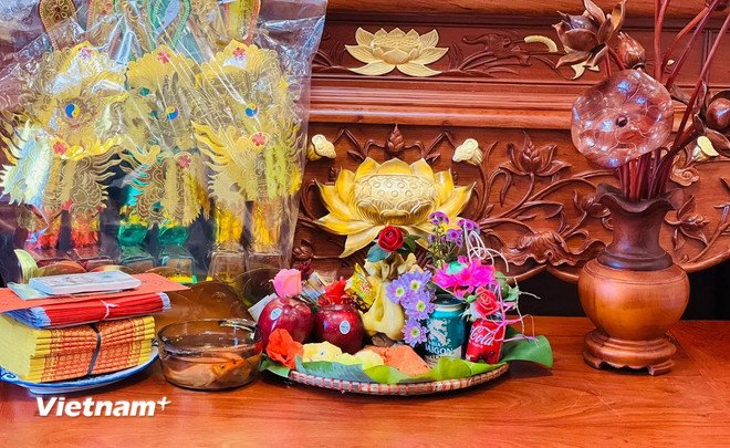Mâm lễ vật cúng chay ông Công ông Táo trang trọng