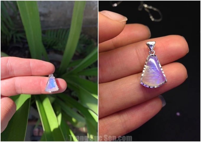 Mặt dây chuyền đá moonstone hợp mệnh Thủy