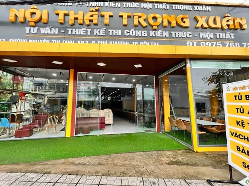 Mặt tiền cửa hàng kinh doanh nội thất tại Bến Tre