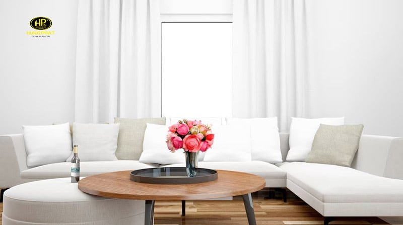 Mẫu bàn trà sofa gỗ tròn đẹp cho không gian phòng khách