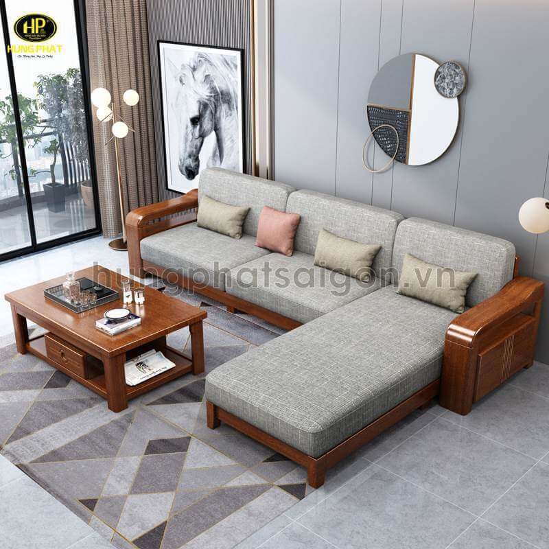 mẫu ghế sô pha gỗ gõ đỏ