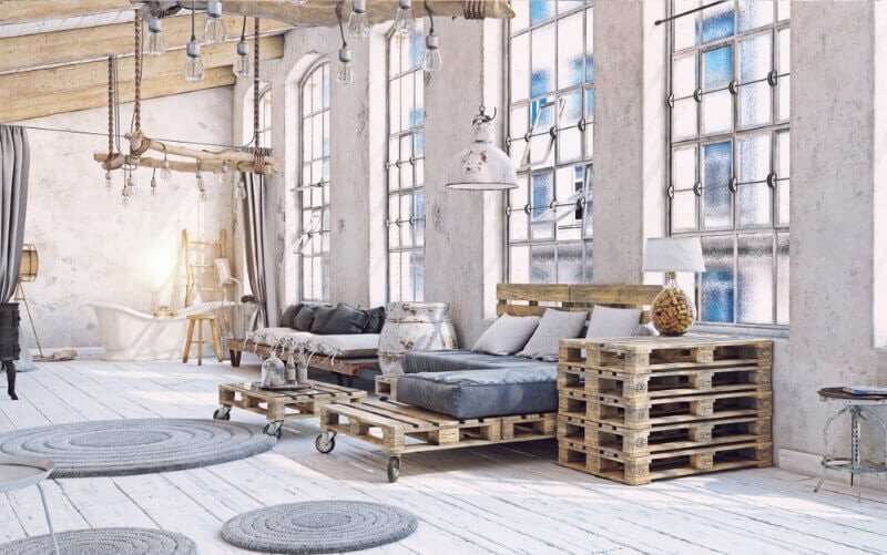 mẫu ghế sopha gỗ pallet đơn