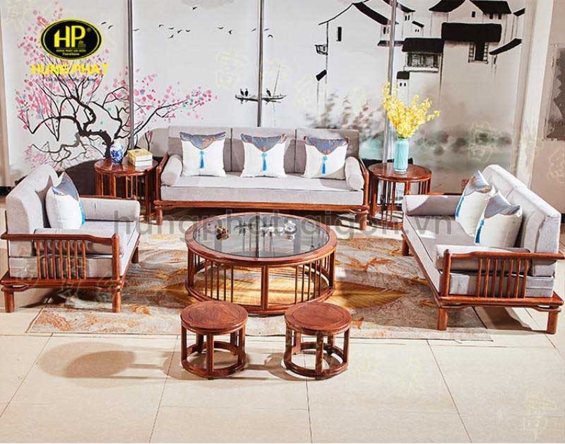 Mẫu sofa gỗ căm xe với thiết kế độc đáo từ gỗ tự nhiên