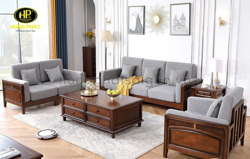 Mẫu sofa gỗ keo cổ điển từ Châu Âu