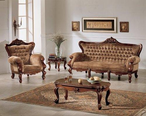 Mẫu sofa gỗ óc chó cho phòng khách