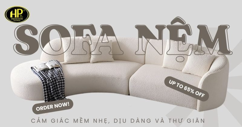 Mẫu sofa nệm hiện đại cho phòng khách