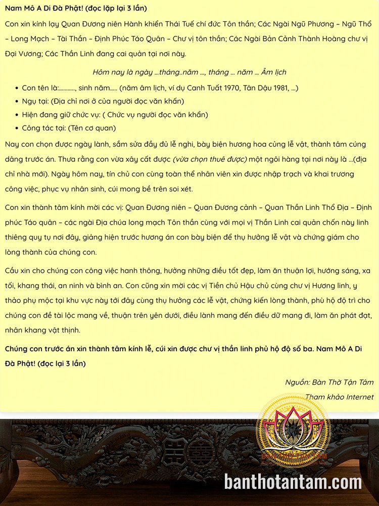 Mẫu văn khấn lễ cúng nhà mới đầy đủ và trang trọng